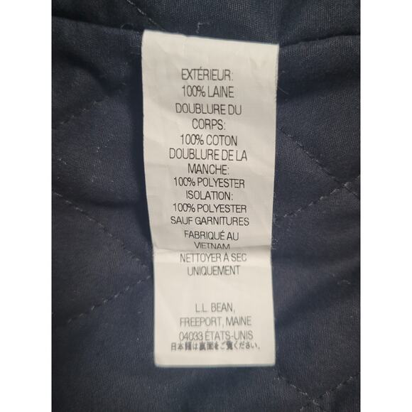 LL Bean Wool Peacoat Mens XXL Tall Quilted Thinsulate Lining Black - Picture 5 of 7
